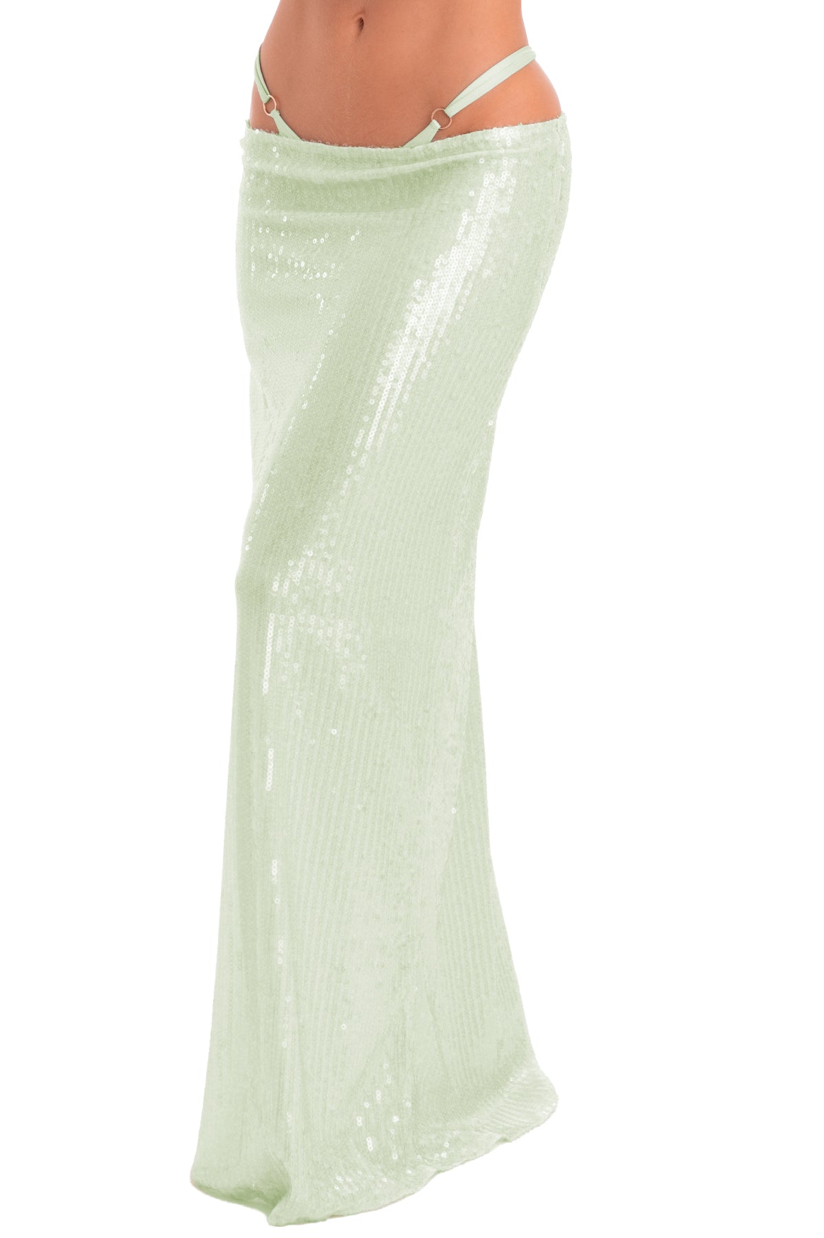 LIGHT MATCHA - VESPER SEQUIN -MAXI SKIRT