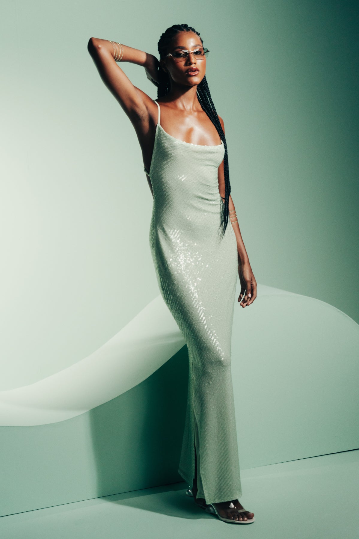 LIGHT MATCHA - MORGANA  - MAXI DRESS