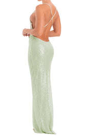 LIGHT MATCHA - MORGANA  - MAXI DRESS